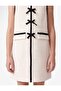 Bowknot Sleeveless Crew Neck Gilet Tweed Dress - 3