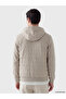 Ozmarka New Season Beige Hooded Men's Zippered Sweatshirt - 3