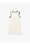 Bowknot Sleeveless Crew Neck Gilet Tweed Dress - 5