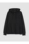 Ozmarka New Season Black Hooded Women's Thick Zippered Sweatshirt - 5