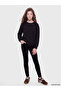 Ozmarka New Season Black Crew Neck Thick Sweatshirt for Girls