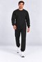 Men's Black Oversize Sweatshirt Jogger Tracksuit Set - 2