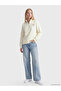 Vizyon New Season Beige Embroidered Oversize Women's Thick Sweatshirt - 6