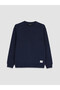 Özmarka New Season Navy Blue Crew Neck Men's Sweatshirt - 5