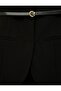 Belt Detailed Sleeveless Crew Neck Layered Mini Dress - Black - 3