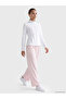 Vizyon New Season White Stand Collar Women's Zippered Sweatshirt with Finger Loop - 2