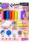 A4 4-Ring Folder Work Set with 8 Color Options Purple – 100 Sheets of A4 Unlined Paper, 3 Ballpoint Pens and 4 Color Post-Its - 2