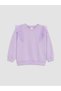 Ozmarka New Season Lilac Crew Neck Ruffled Girls' Sweatshirt - 2