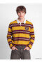 Polo Neck Striped Men's Sweatshirt