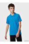 Esvab • Modern & Distinctive Devrik Roba Collar Short Sleeve Plain Boys' T-Shirt - 2