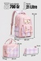 Celdor 3-Piece School Bag Set - Plush Teddy Bear, Orthopedic Backpack, Thermal Lunch Bag and Pencil Case, Pink-Lilac - 9