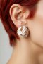 Premium White Flower Bouquet Shaped Women's Earrings Double Pieces Handmade Earrings