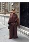 Women's Tensel Gabardine Asymmetrical Cape Set with Metal Belt