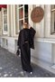 Women's Tensel Gabardine Asymmetrical Cape Set with Metal Belt