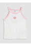 White Floral Embroidered Girls' Undershirt - 7
