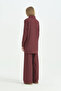 Sleeve Detailed Comfortable Trousers Tunic Set - Burgundy - 4