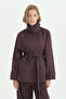 Short Trench Coat / Comfortable Fit Wide Trench Coat - Plum - 2