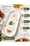 Portion Control Diet Plate 34 cm – Protein, Vegetable, Carbohydrate Patterned Ceramic Healthy Eating Serving Plate - 4