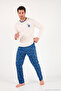 Printed Cotton Crew Neck Long Sleeve Pajama Set Men's Pajama Set 6575004 - 2