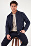 Cotton Blend Classic Collar Zippered Coat Men's Coat 497Pablo - 4
