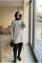 Women's Plush Bearded Knitwear Oversize Tunic Sweater 80 cm - 3