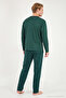 Patterned Cotton Buttoned Crew Neck Pajama Set Men's Pajama Set 6575002 - 7