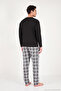 Plaid Cotton Crew Neck Long Sleeve Pajama Set Men's Pajama Set 6575003 - 7