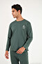 Minimal Printed Cotton Long Sleeve Pajama Set Men's Pajama Set 6575005 - 4