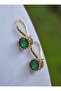 Emerald Gemstone Authentic Earrings - Green -