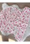 Candy Cane Patterned Suede Shirt Collar Long Sleeve Pajama Set - 7