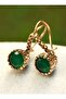 Emerald Gemstone Authentic Earrings - Green - - 2