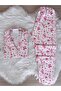 Candy Cane Patterned Suede Shirt Collar Long Sleeve Pajama Set