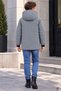 Anthracite Boys' Embroidered Fur Hooded Inflatable Coat with Fleece Inside 24934 - 3