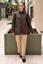 Self-Patterned Shirt with a Collar, Front Buttons, and Pocket Cap. - 3
