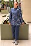 Crew Neck Random Patterned Cotton Jacket - 3