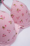 Pink Floral Patterned Supportive Underwire Bra Set Adjustable Strap Women's Lingerie Set - 4