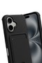 iPhone 17 Compatible Kelvin Silicone with Business Card Holder - Black Bezoss - 3