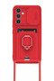 Samsung Galaxy A05S Compatible Case Zuma Silicone with Business Card Holder and Ring - Red Bezoss - 2