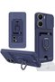 Vivo Y16 Compatible Case Zuma Silicone with Business Card Holder and Ring - Navy Blue