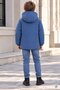 Navy Blue Boy's Zippered Chest Pocket, Fur Lined, Hooded Inflatable Coat 24925 - 2
