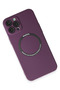 Apple iPhone 12 Pro Compatible Case Jack Magneticsafe Lens Silicone - Plum - 3