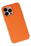 Apple iPhone 15 Pro Compatible Case with Velvet Silicone Inside - Orange - 3