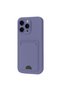 iPhone 16 Plus Compatible Case Kelvin Silicone with Business Card Holder - Lilac Bezoss - 3