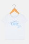 Toddlers Girl Short Sleeve Graphic Print Top, Pale Blue - 3