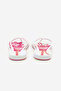Women Flower Print Slip On Flip Flops, White and Pink - 2