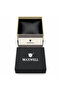 ساعة يد نسائية بمينا بيضاء وسوار رمادي وإطار لامع Women's Watch with White Dial and Gray Strap - 3