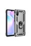 غطاء سيليكون متوافق مع هاتف Redmi 9A مع حلقة صوفيا - فضي BEZOSS - 3