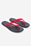 Men Brand Logo Print Slip On Slippers, Black and Red