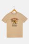 Kids Boy Crew Neck Short Sleeve Graphic Print T-Shirt, Beige - 2