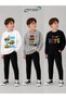 Winter Unisex Black, White, Gray 3-Piece Sweatshirt Sets for Girls, Boys, Adults - 2
